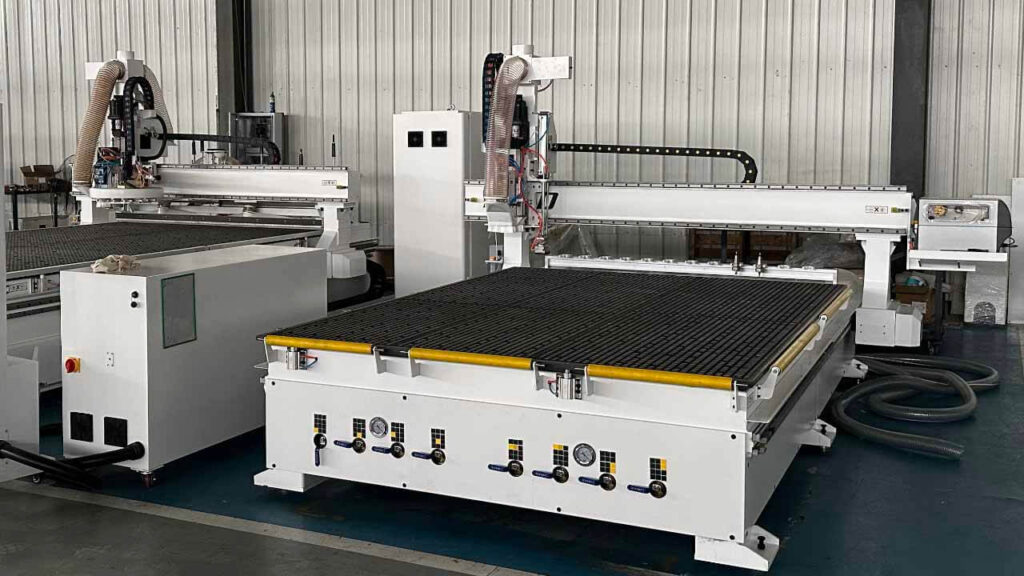 CNC nesting router with automatic labeling